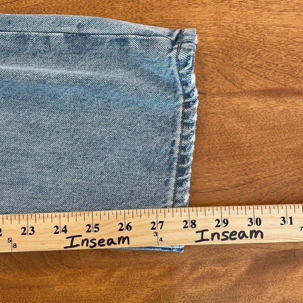 Denim Forum Joni High Rise Loose Jeans Light Wash Knee Holes Distressed - Picture 8 of 12